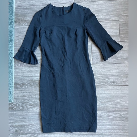 Banana Republic Women’s Navy Bell-Sleeve Shift Dress Long Sleeve, size 00• - Picture 6 of 13
